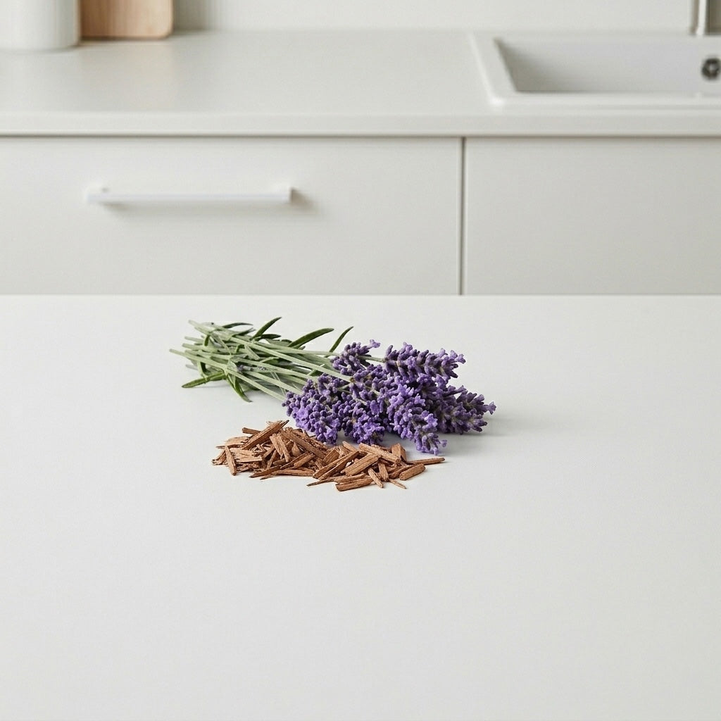 PRESENTE Taller Artesanal No. 1 lavender and wood chips, floral and herbal scent for relaxation.